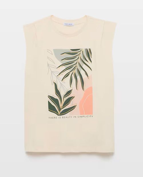 Camiseta con estampado "Beauty in Simplicity" para mujer