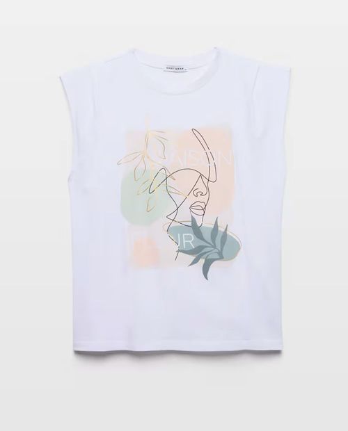 Camiseta con estampado "Maison Fleur" para mujer