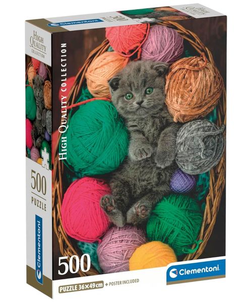 Rompecabezas Clementoni gatito en cesta 500 piezas