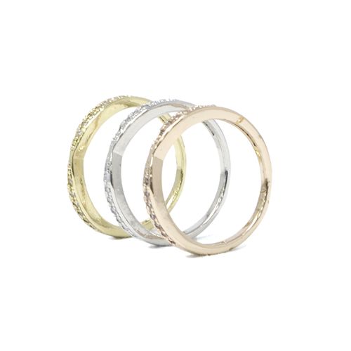Set de 3 anillos de brass multicolor para mujer