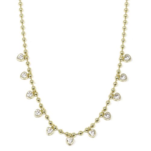 Collar de perlitas de brass en baño de oro 2 mm-41 cm para mujer