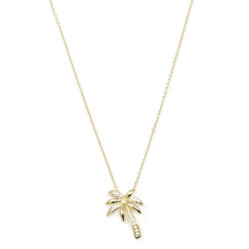 Collar de palmera de brass dorado 1 mm-41 cm para mujer