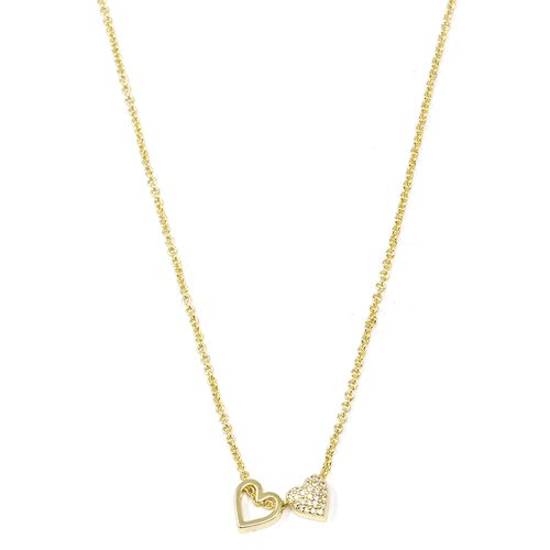 Collar de corazones de brass dorado 1 mm-41 cm para mujer