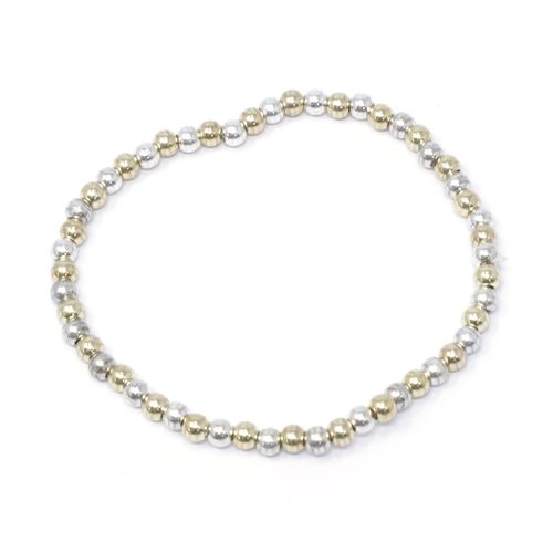 Pulsera elástica de brass bicolor 2 mm-41 cm para mujer