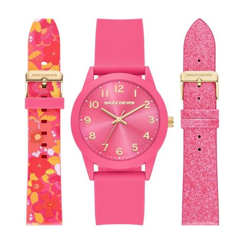 Reloj Skechers análogo de silicona rosada para mujer
