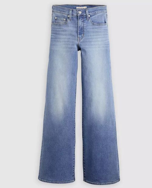 Jeans wide leg Levi's 728 azul claro lavado para mujer