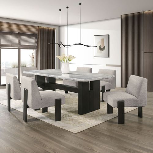 Juego de comedor 6 personas rectangular mármol Diva