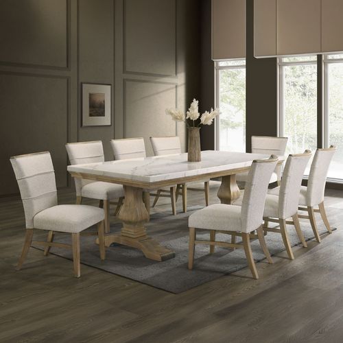 Juego de comedor 8 personas rectangular mármol Mercury
