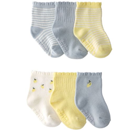 Set de 6 calcetines multicolor estampado de frutas para bebé niña