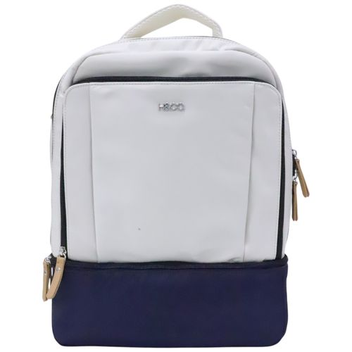 Pañalera H&CO backpack navy con ivory
