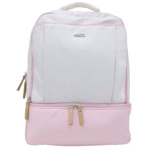 Pañalera H&CO backpack rosado con ivory