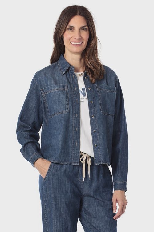 Chaqueta Punt Roma azul denim para mujer