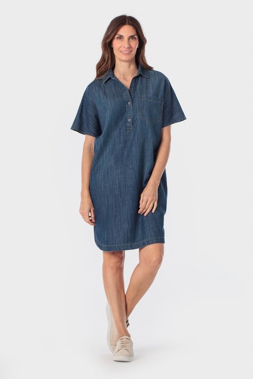 Vestido Punt Roma shirt dress azul denim para mujer