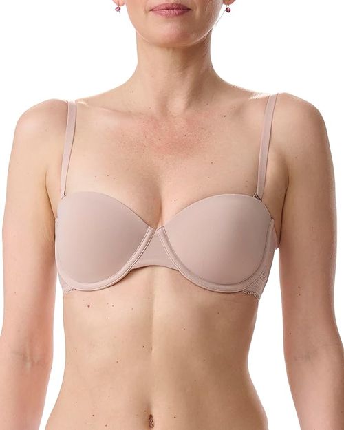 Brasier Tommy Hilfiger strapless beige sólido para mujer