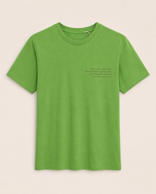Camiseta Orange verde bordada para mujer