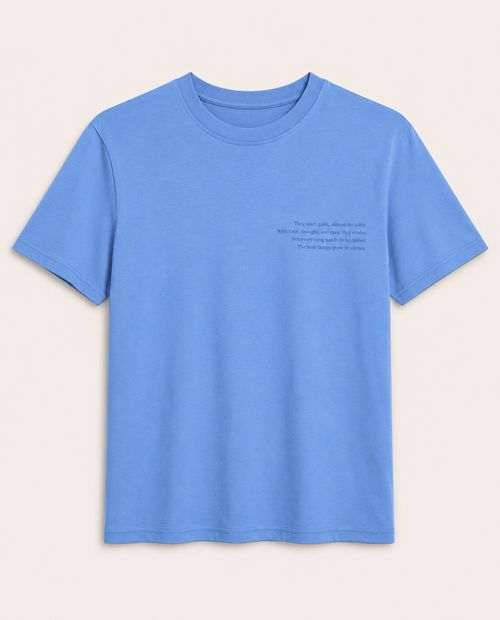 Camiseta Orange azul bordada para mujer