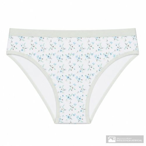 Panti blanco con mini print floral para mujer