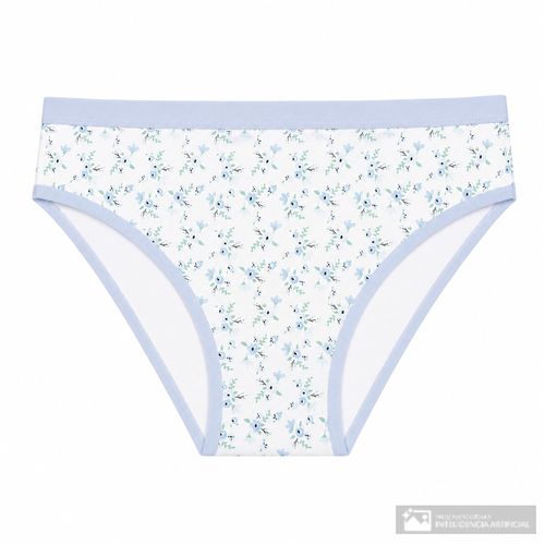 Panti con estampado mini print floral celeste para mujer