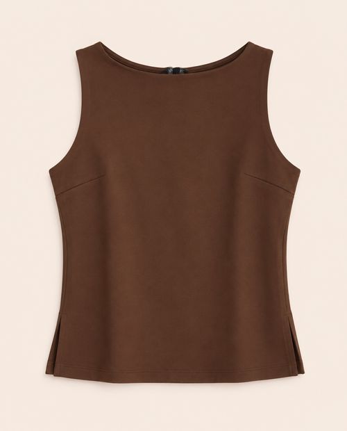 Blusa knit café con texturizado para mujer