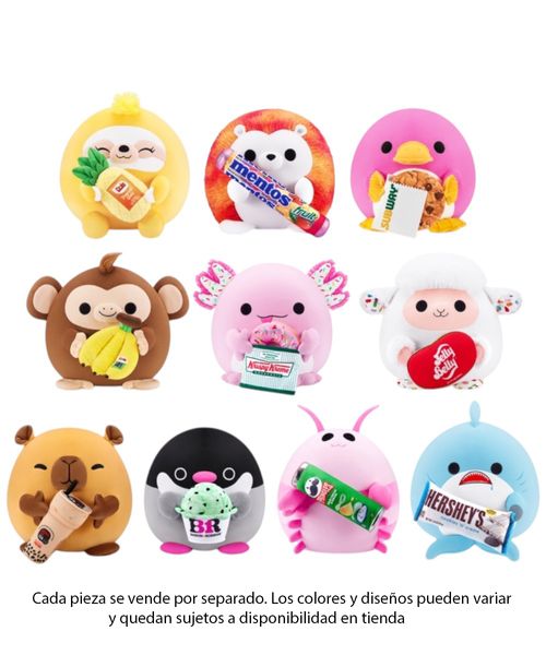 Peluche Snackles 8 pulgadas surtido (1 unidad)