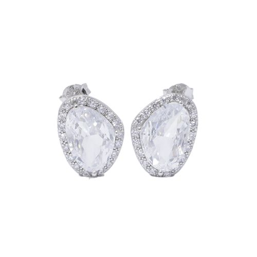 Aretes con zirconia de plata para mujer