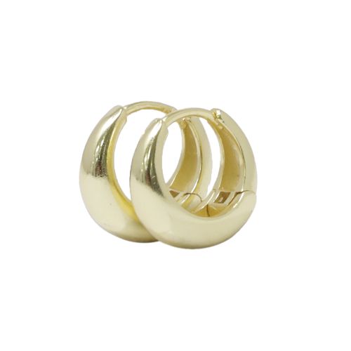 Argollas Huggie de plata en baño de oro para mujer