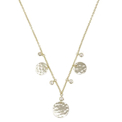 Collar multicharms de plata en baño de oro para mujer
