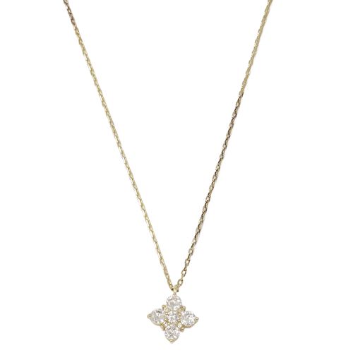 Cadena con dije zirconia de plata en baño de oro para mujer