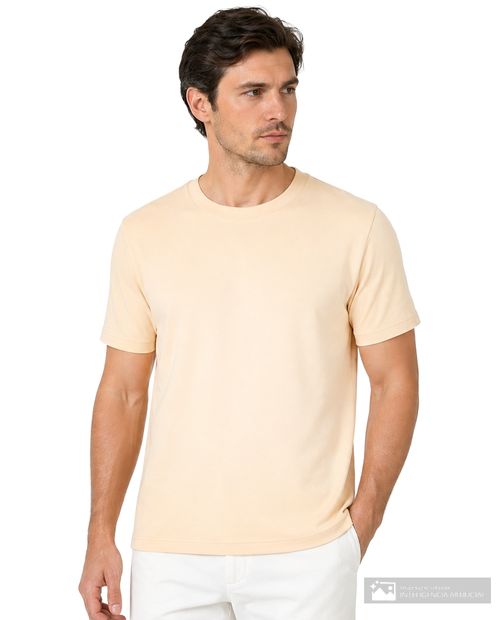 Camiseta Unexpected regular fit beige sólida para hombre