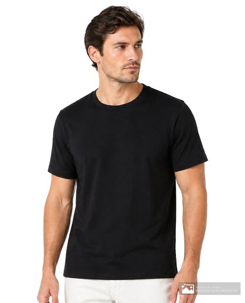 Camiseta Unexpected regular fit negra sólida para hombre
