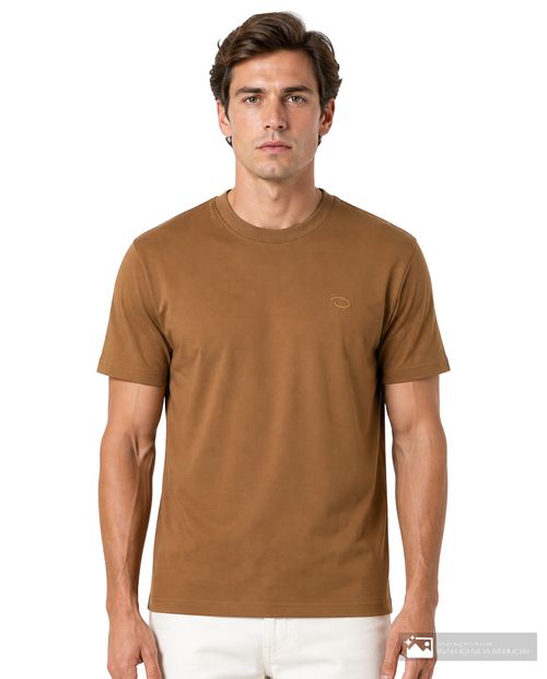 Camiseta Oscar de la Renta regular fit café sólida para hombre