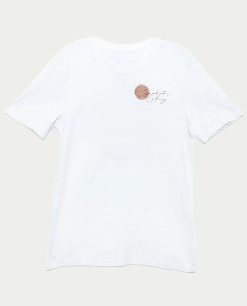 Camiseta Orange regular fit blanca estampada para hombre