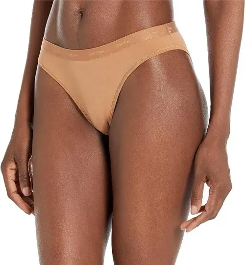 Bikini Calvin Klein beige sólido para mujer