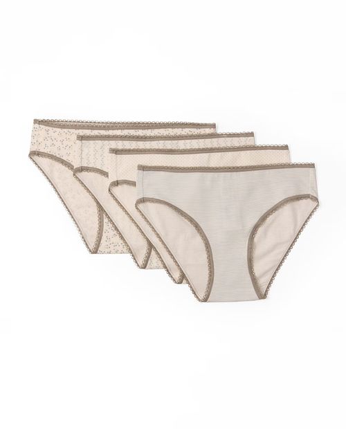 Set de 3 pantis Sfera beige estampados para mujer