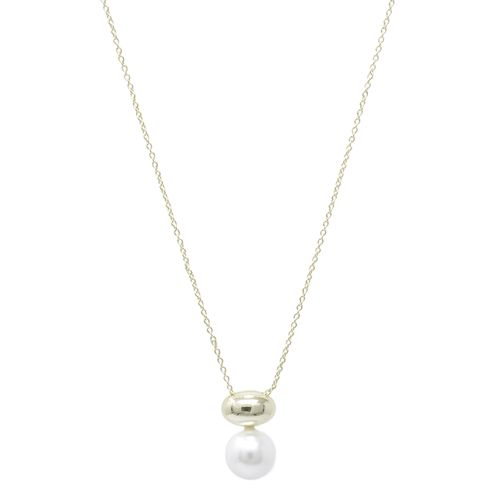Collar con dije de plata dorado 2 mm-40.6 cm para mujer