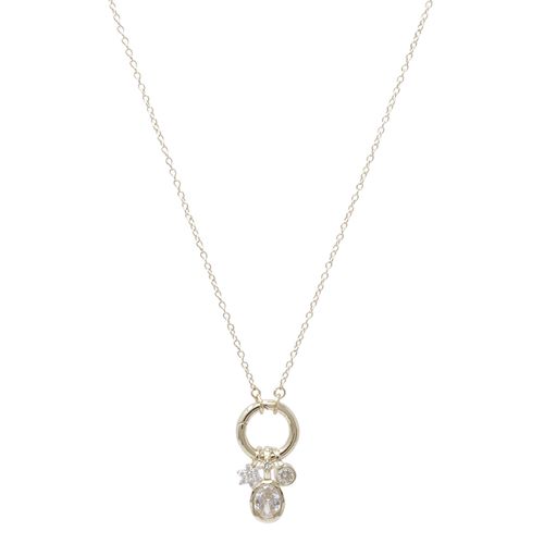 Collar con charms de brass en dorado 2 mm-45.7 cm para mujer