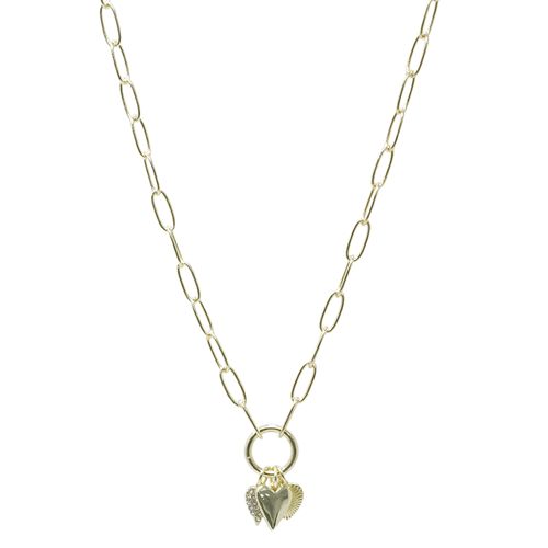 Collar con dije de brass dorado 40.64 cm + 5 cm para mujer