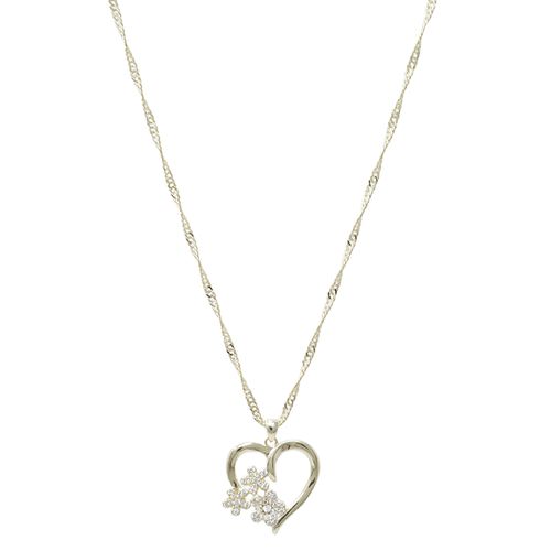 Collar con dije de corazón de brass dorado 45.7 cm para mujer