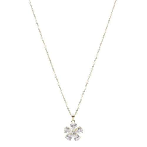 Collar de flor de brass con enchape en oro 40.6 cm + 5 cm para mujer