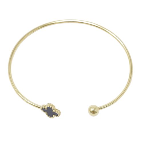 Brazalete rígido de brass con baño de oro 18k para mujer