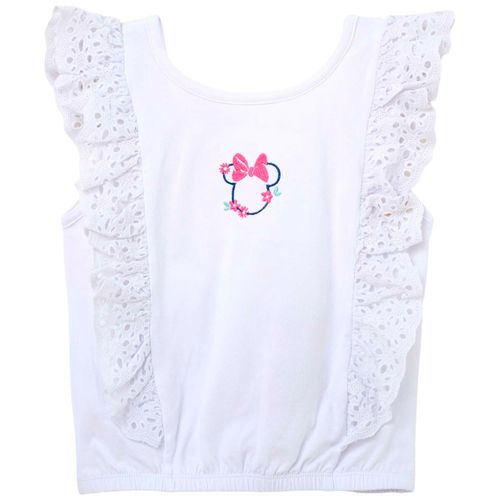 Blusa blanca de Minnie Mouse para niña