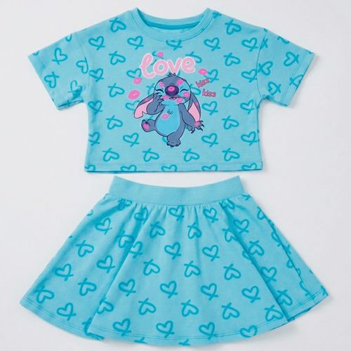 Conjunto de 2 piezas celeste de Stitch para niña