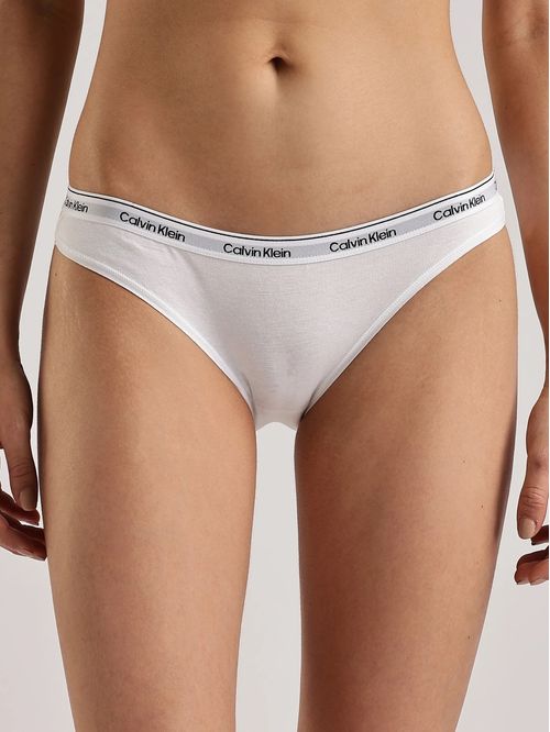 Bikini Calvin Klein blanco sólido para mujer