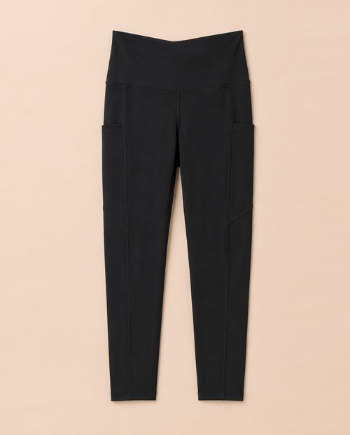 Legging deportivo Teammate negro sólido para mujer