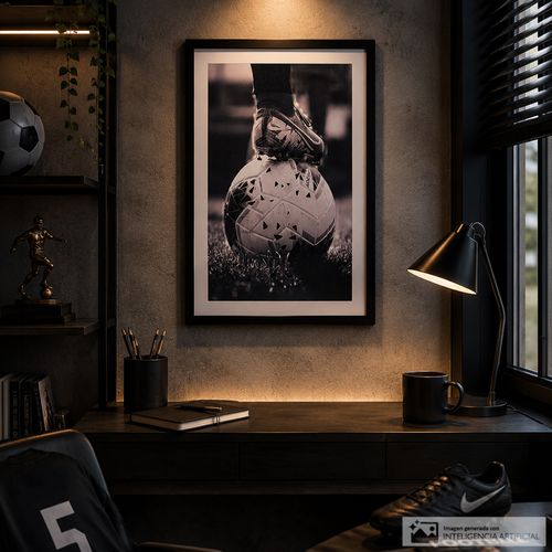 Cuadro decorativo con balón de fútbol 40x60cm