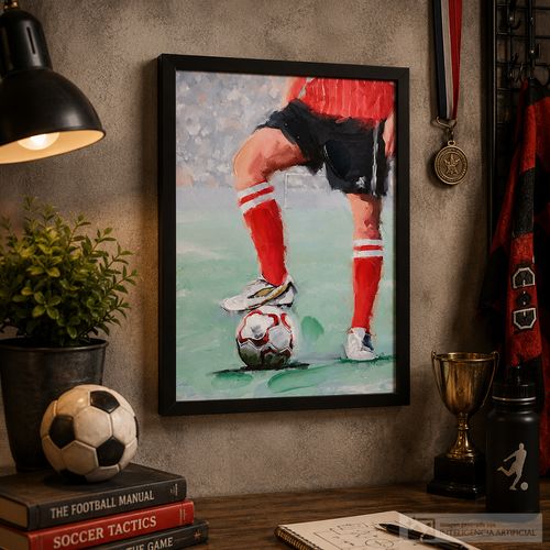 Cuadro decorativo de jugador de fútbol 30x40cm