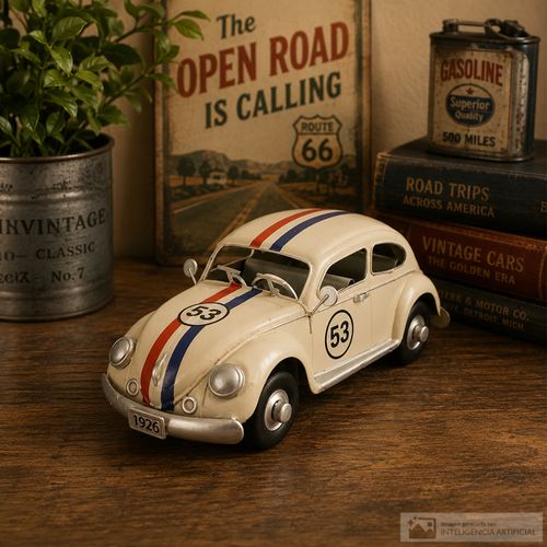 Carro a escala clásico blanco 24x9.5x9.5cm