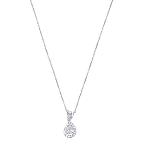 Collar con zirconias de brass plateado para mujer