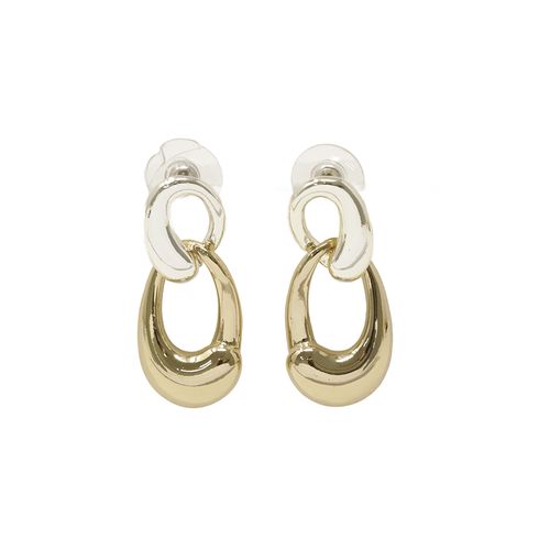 Aretes largos bicolor para mujer
