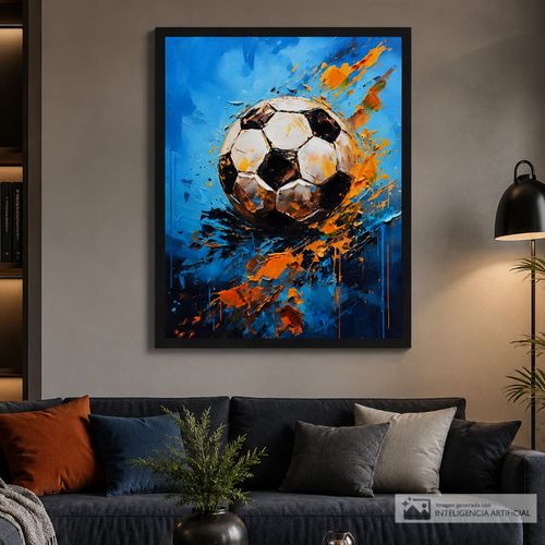 Cuadro decorativo de balón de fútbol 70 x50 x3.5 cm